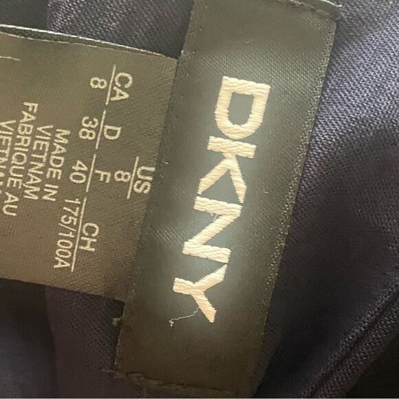 DKNY Navy Boat Neck Flutter Sleeve Dress. Size 8. - Picture 11 of 12